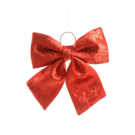 Fiocco da appendere imbottito rosso per decorazioni natalizie