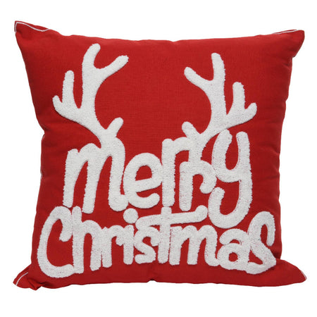 Cuscino natalizio con scritta "Merry Christmas" per decorazioni natalizie 45 x 45 cm