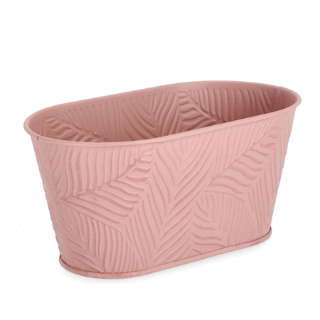 Vaso benji ovale in metallo galvanizzato h 10,7 cm