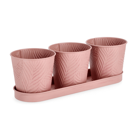 Set3 vaso benji in metallo galvanizzato vassoio 33 x 11 x h 10,6 cm