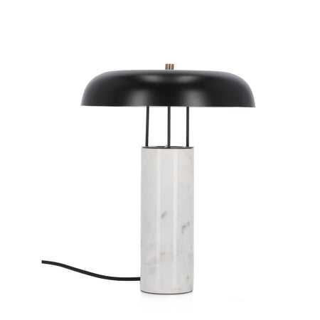 Lampada da tavolo "Kaithal" in marmo bianco h 33 cm