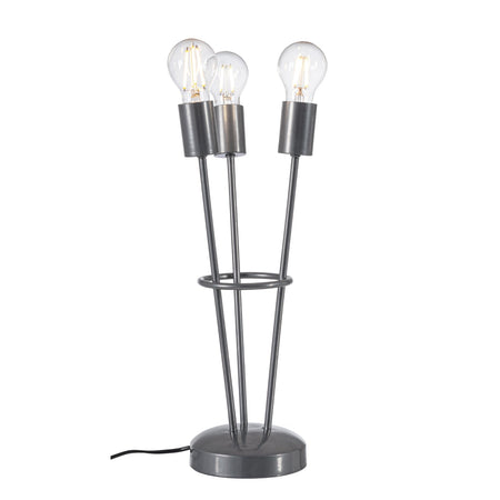 Lampada da tavolo "Fiaccola" a 3 luci in acciaio