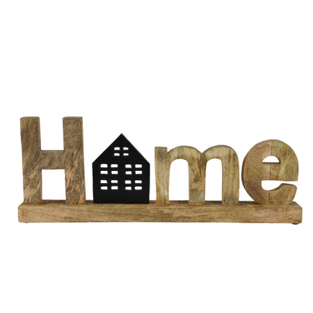 Scritta decorativa "Home" in legno decorazione natalizia da h 16.5 cm