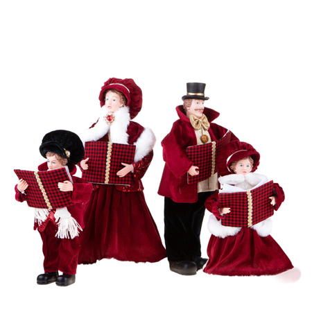 Statuette cantori h.45 cm in tessuto e resina per decorazioni, Set.4