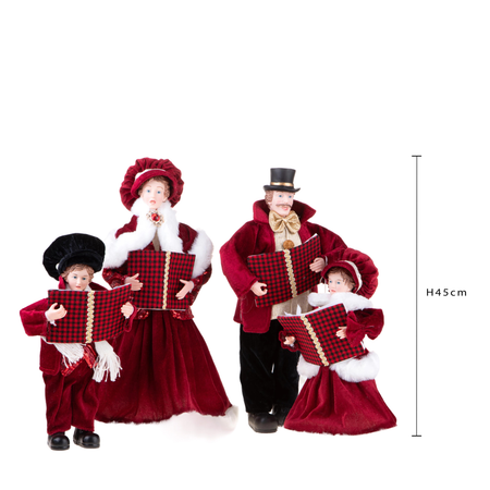 Statuette cantori h.45 cm in tessuto e resina per decorazioni, Set.4