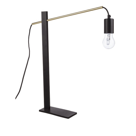 Lampada da tavolo "Carter" nera in acciaio h 50 cm