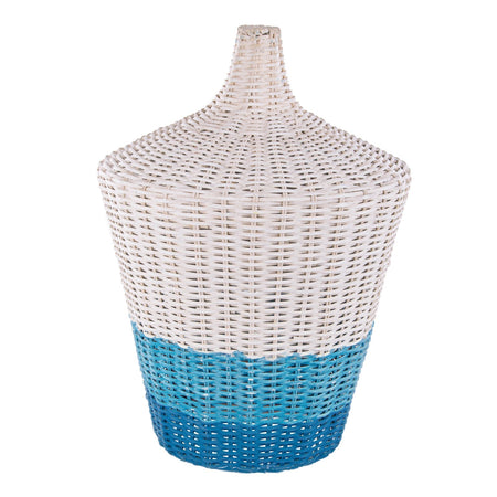 Lampada da tavolo "Sky Rattan" blu-azzurro in metallo e rattan