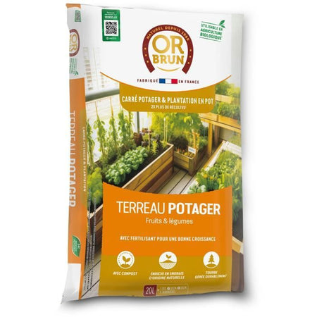 Terriccio e orto - OR MARRONE - OBRTCAPOT20N - 20 L