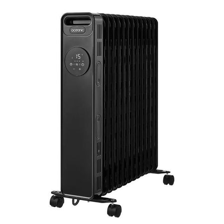 Radiatore elettrico a bagno d'olio 2500W OCEANIC - 3 potenze - Termostato elettronico - Telecomando - Mobile - Nero