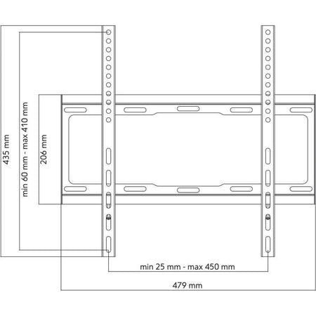Uno per tutti i WM2411 - Supporto per la parete TV Supporto piatto per lo schermo 32-65 ''/81-165cm - per TV Max 100kgs - 25 mm dalla parete