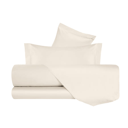 Completo Letto in Raso di puro cotone Panna - Vanita di raso
