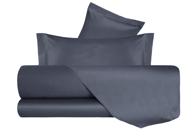 Completo Letto in Raso di puro cotone Grigio - Vanita di raso