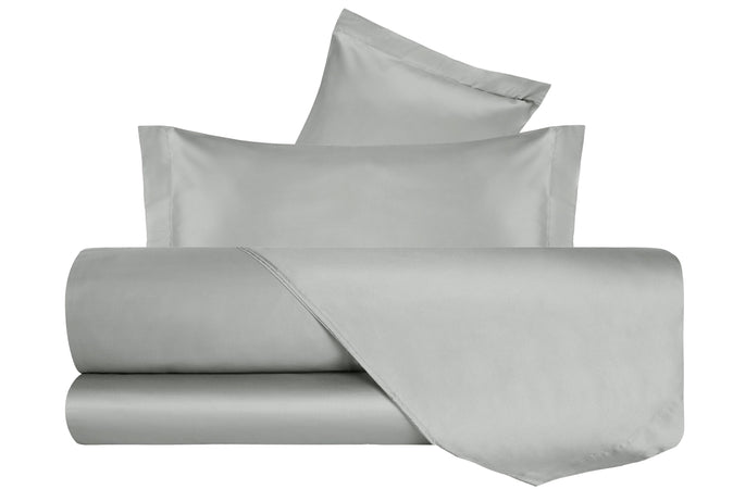 Completo Letto in Raso di puro cotone Grigio Perla - Vanita di raso