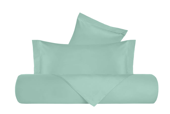 Parure Copripiumino in Raso di puro cotone Verde Acqua - Vanita di raso