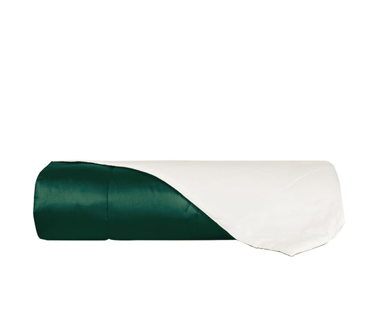 Plaid Arredo  140 x 180 cm in Raso di puro cotone Verde Smeraldo