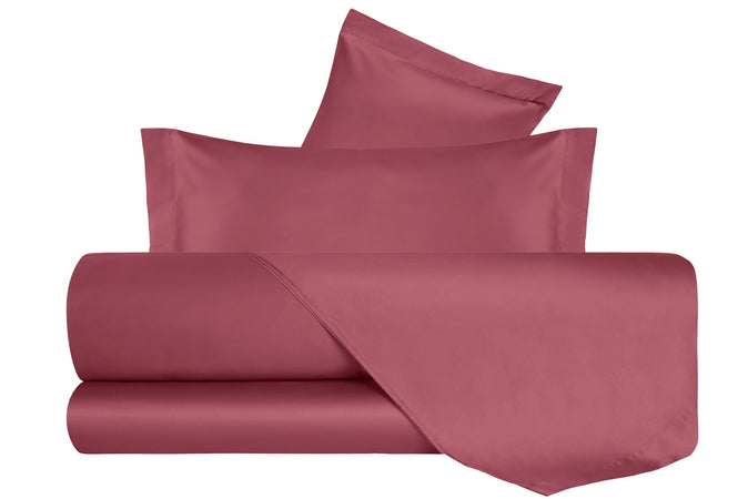 Completo Letto in Raso di puro cotone Lampone - Vanita di raso