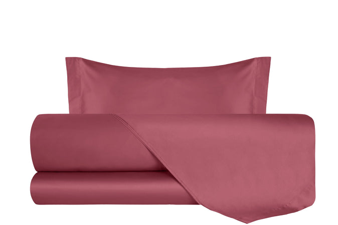 Completo Letto in Raso di puro cotone Lampone - Vanita di raso