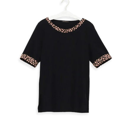 Oroblu Maglia T-Shirt da donna Pull-On Tops Flowers VOBT67347 S40 - Passarelli Biancheria