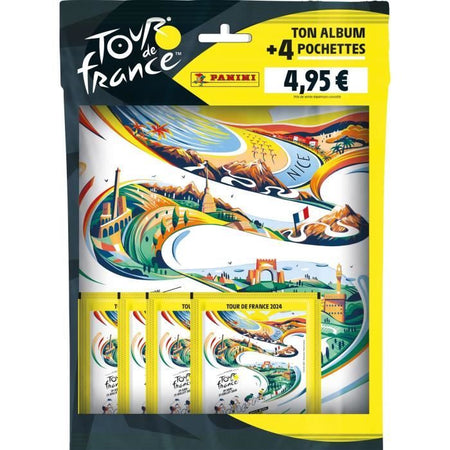 Starter pack - PANINI - Collezione Ufficiale Tour de France 2024 - Contiene l'album + 4 buste da 5 figurine