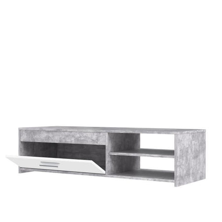 Mobile TV PILVI Contemporary - Cemento bianco e grigio chiaro - L 120 x P 42,1 x H 31,8 cm