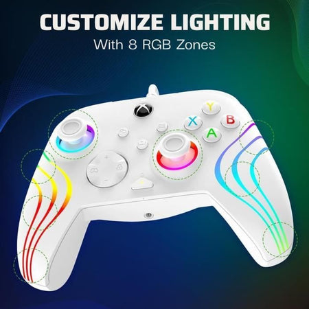 Gamepad - PDP - Afterglow Wave - Cablato - Bianco - Compatibile con PC e Xbox
