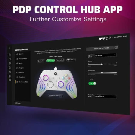 Gamepad - PDP - Afterglow Wave - Cablato - Bianco - Compatibile con PC e Xbox