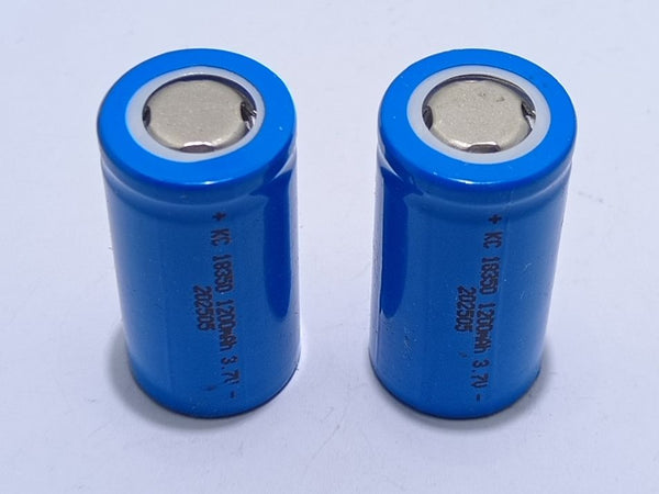 1 Pila Litio Batteria 18350 1200mah Testa Piatta ricaricabile 3,7V Ricambio Torcia Pacco Batteria