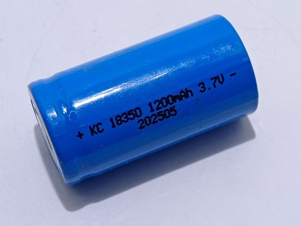 1 Pila Litio Batteria 18350 1200mah Testa Piatta ricaricabile 3,7V Ricambio Torcia Pacco Batteria