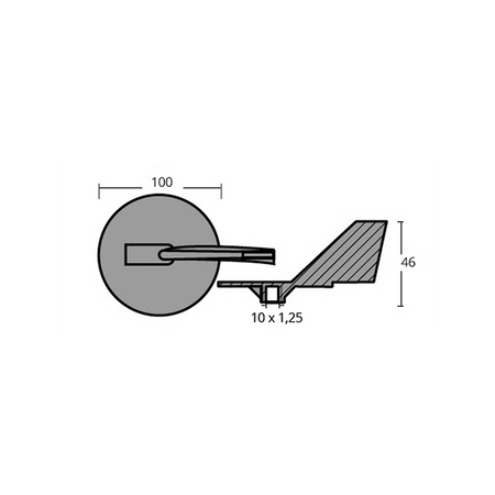 Pinna In Zinco 150/225 Hp 2/4T