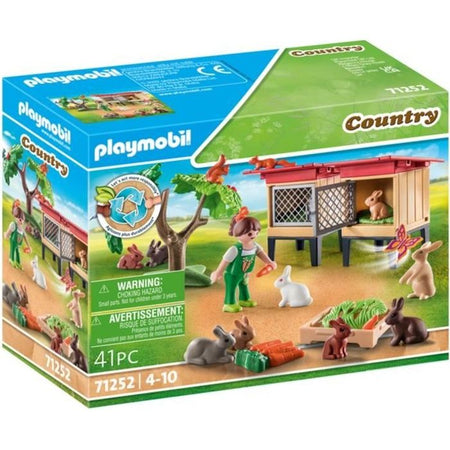Playmobil - 71252 - Paese The Farm - Child with recincosure e conigli