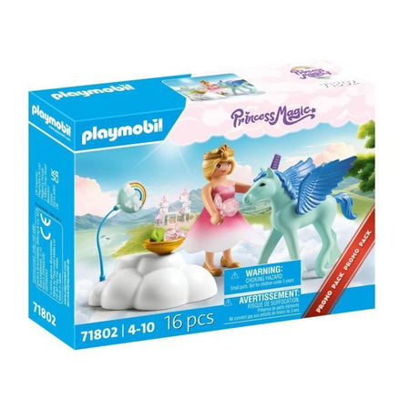 PLAYMOBIL 71802 Principessa e puledro alato con nuvola, Principessa magica, 16 pezzi, dai 4 anni in su