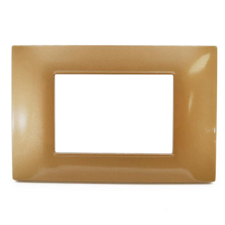 Placca 3F Oro Lucido Mapam 6003-12 3P Comp V/Plana Compatibile Vimar Plana