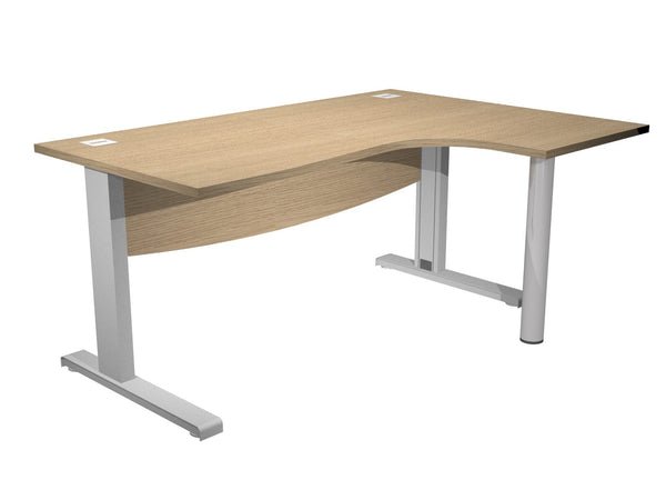 Scrivania per ufficio in legno verniciato e struttura in metallo cm. 160/180x120x73h