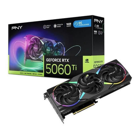 PNY - Scheda grafica - GeForce RTX 5060 Ti - 16 GB - ARGB Overclocked Triple Fan DLSS 4