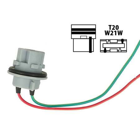 Ricambio Portalampada T20 7440 W21 Compatibile Per Auto Con Cablaggio 12V