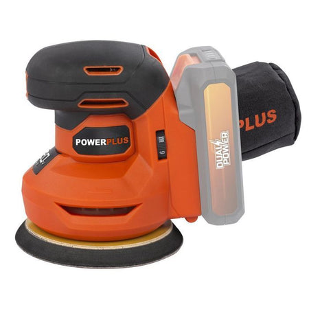 Wireless Eccentric Sander 20V 125 + 1x Abrasive G80 - Dual Power Powdp50400 - consegnato senza batteria o caricabatterie