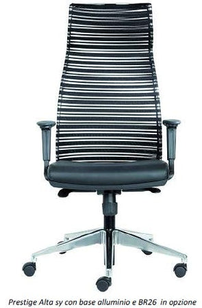 Poltrona ignifuga con ruote e schienale medio o alto per ufficio operativo direzionale ergonomica
