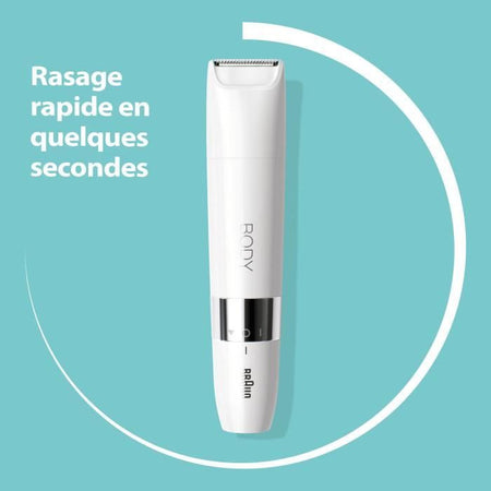 Tagliabordi elettrico Braun Body Mini BS1000 per uomini e donne - Wet & Dry - Multiuso - Bianco