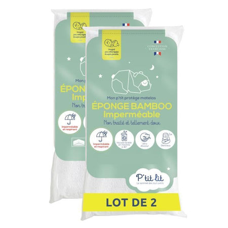 Set 2 Coprimaterassi per Bambini in Bambù - 60x120 cm - Alese Impermeabile - Morbida Viscosa - Senza trattamento chimico