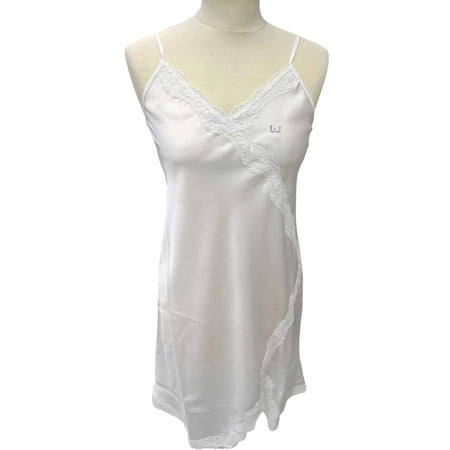 Camicia da notte Liu Jo A4DL0010, spallina sottile e scollo merlettato floreale, tessuto elasticizzato, Made in Italy