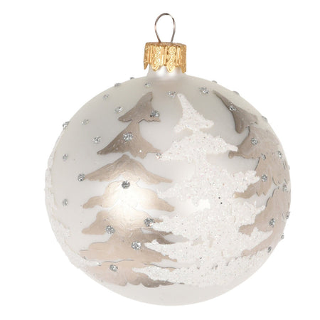 12 palline per albero di natale in vetro con glitter da Ø 8 cm pendaglio decorato