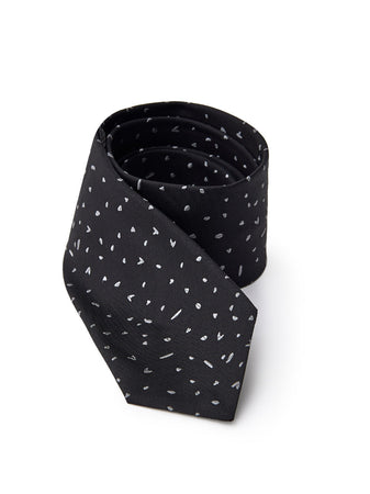 JIL SANDER Cravatta in Seta Nera con Micro Stampa 7 cm Jil Sander da uomo
