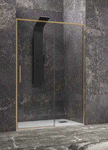 Porta Doccia H200 Trasparente Anticalcare Profili Oro - Shopbagno.it