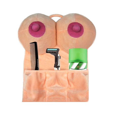 Portaoggetti sexy con tette di peluche cm 27×31 per festa di addio al celibato