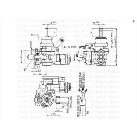 Rubinetto valvolato per piano cottura Nardi Onofri - Terim - Shock Foster