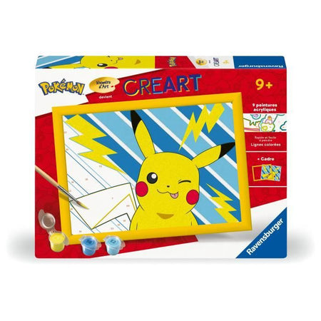 Kit de pintura por números CreArt Kids Pikachu Lightning Bolt (18 x 24 cm), a partir de 7 aos, 25905, Ravensburger