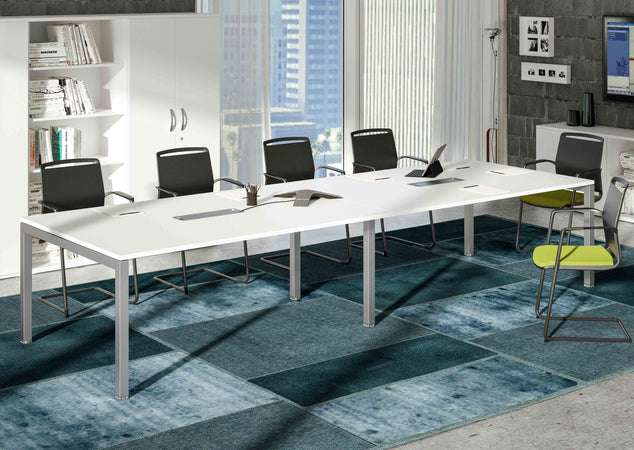 Tavolo riunioni con gambe metalliche per ufficio cm. 320x120x72,5h