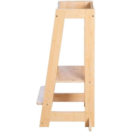 Torre di apprendimento Montessori - ROBA - Bambù certificato FSC - Regolabile su 3 livelli di altezza - Fino a 80 kg - Naturale