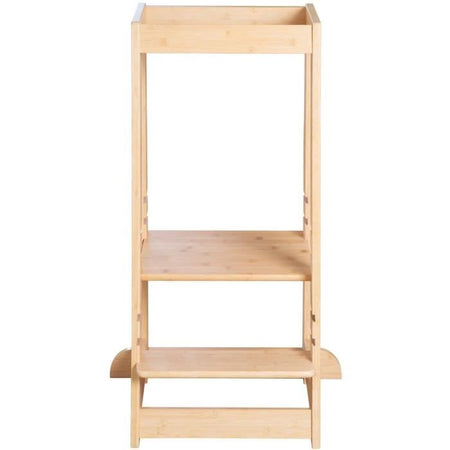 Torre di apprendimento Montessori - ROBA - Bambù certificato FSC - Regolabile su 3 livelli di altezza - Fino a 80 kg - Naturale