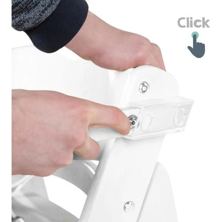 Seggiolone - ROBA - SIT UP CLICK & FUN - Vassoio porta-pasto rimovibile - Altezza regolabile - Fino a 70 kg - Legno laccato bianco